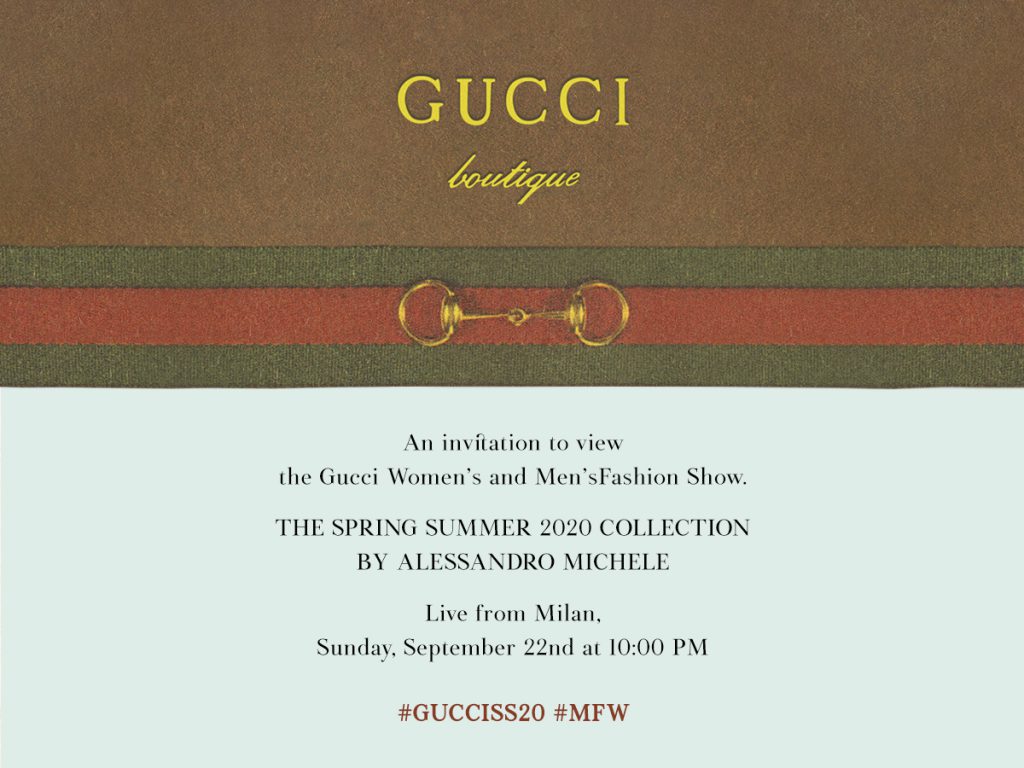 LIVE: Gucci’s Spring/Summer 2020 Unified Show LIVE: Gucci’s Spring/Summer 2020 Unified Show