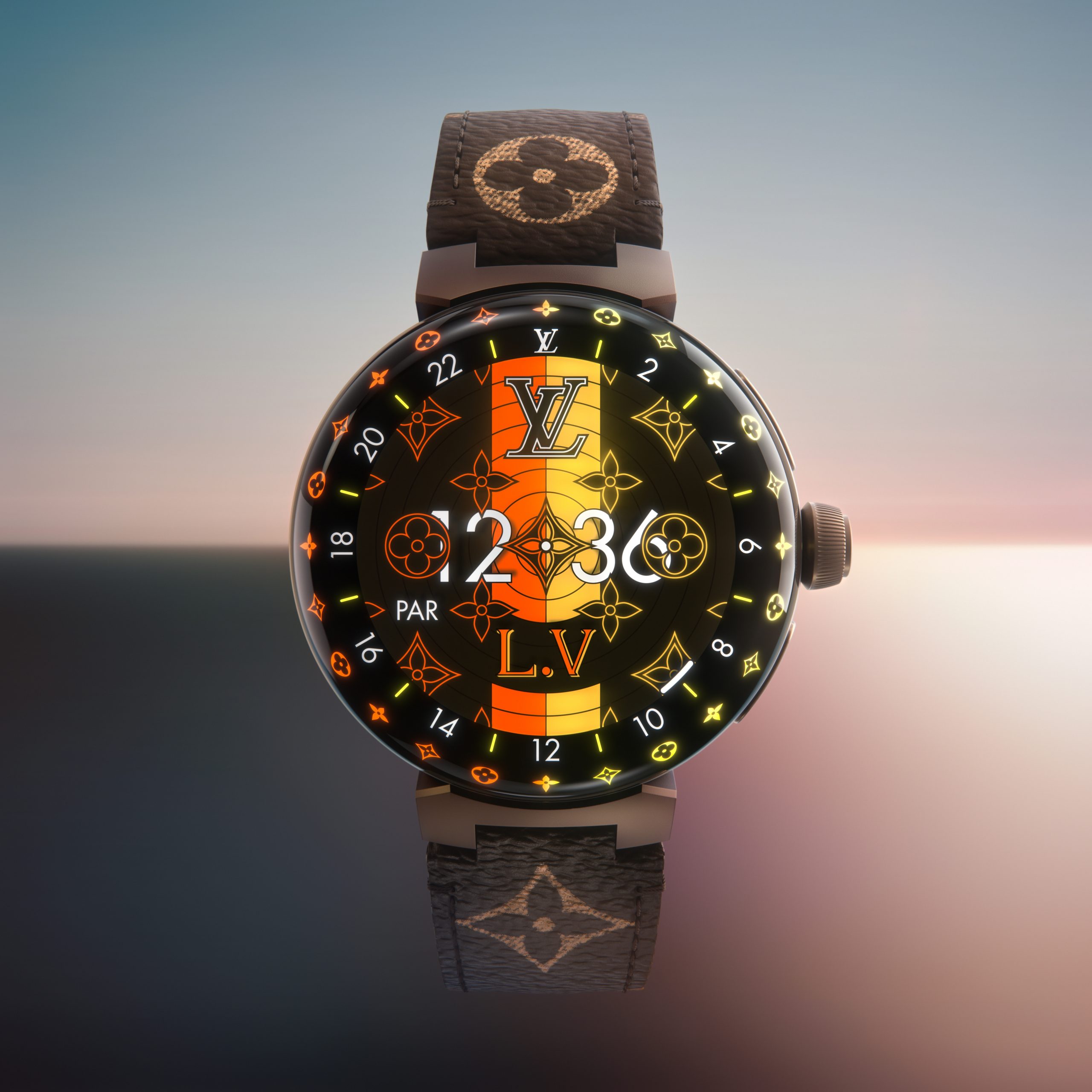 Louis Vuitton Tambour Horizon Light Up Connected Watch, White, One Size