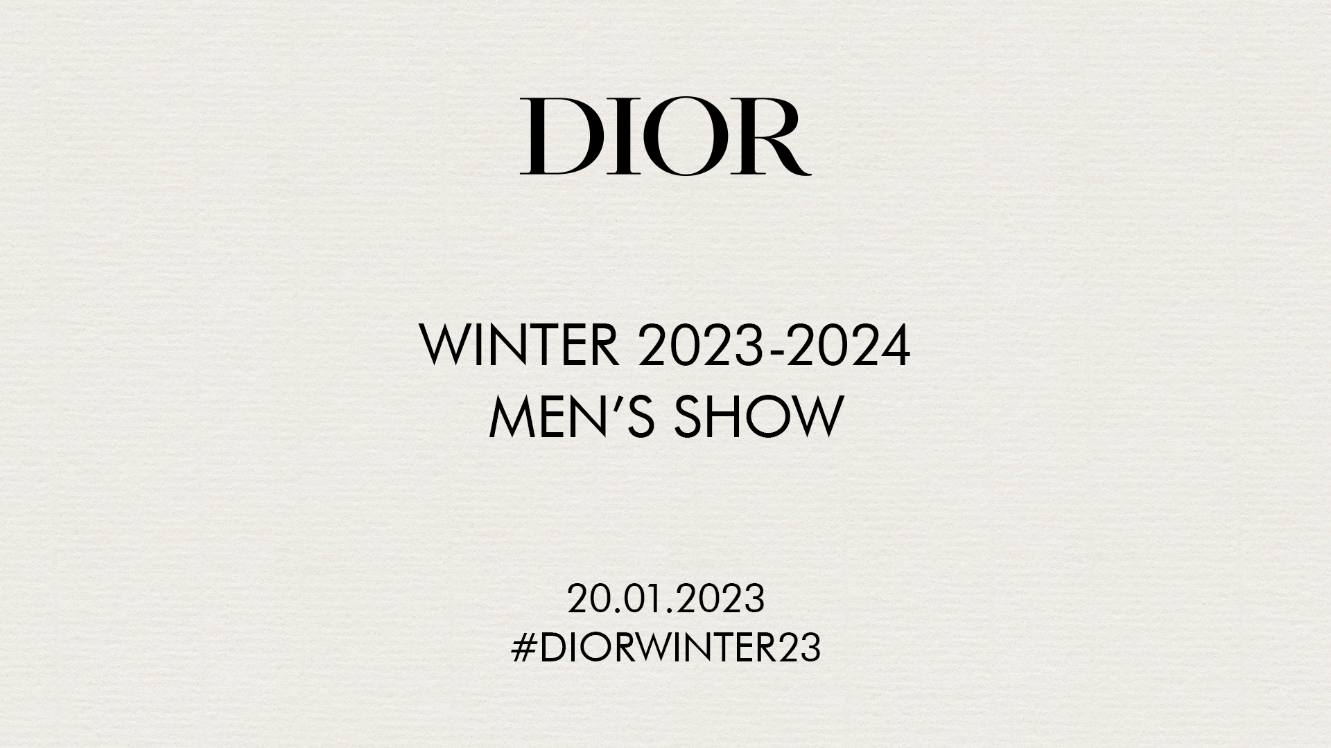 LIVE: Dior Men Winter 2023 show LIVE: Dior Men Winter 2023 show
