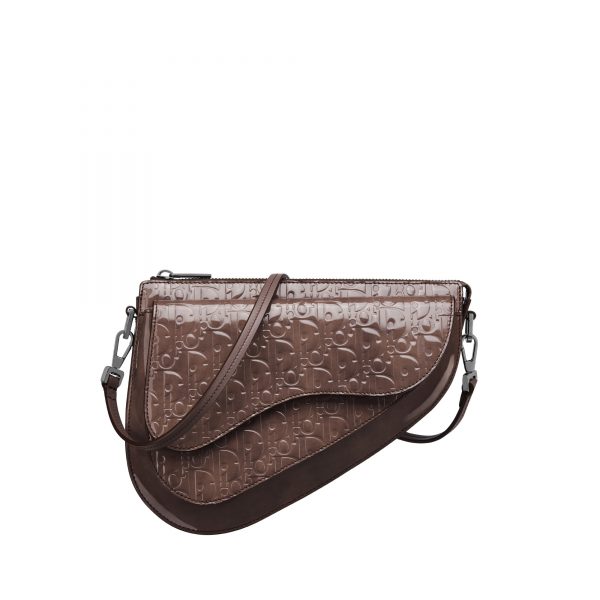 Dior - Boxy Saddle Bag Plum Dior Oblique Gravity Leather - Men